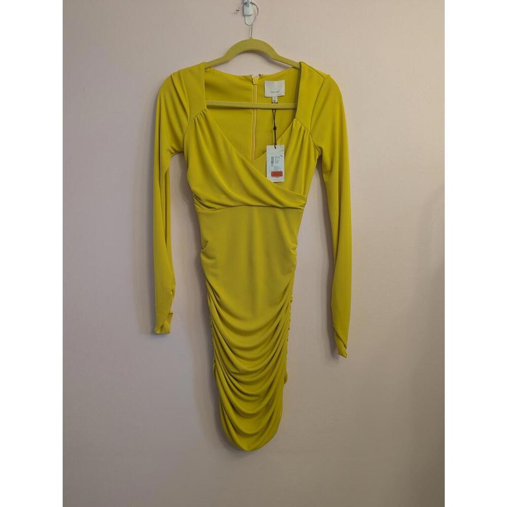 Cinq à Sept Bright Yellow Midi Dress - Size 0